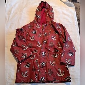 Gymboree boys size 5/6 Stripes & Anchor Pirate design red size Small raincoat